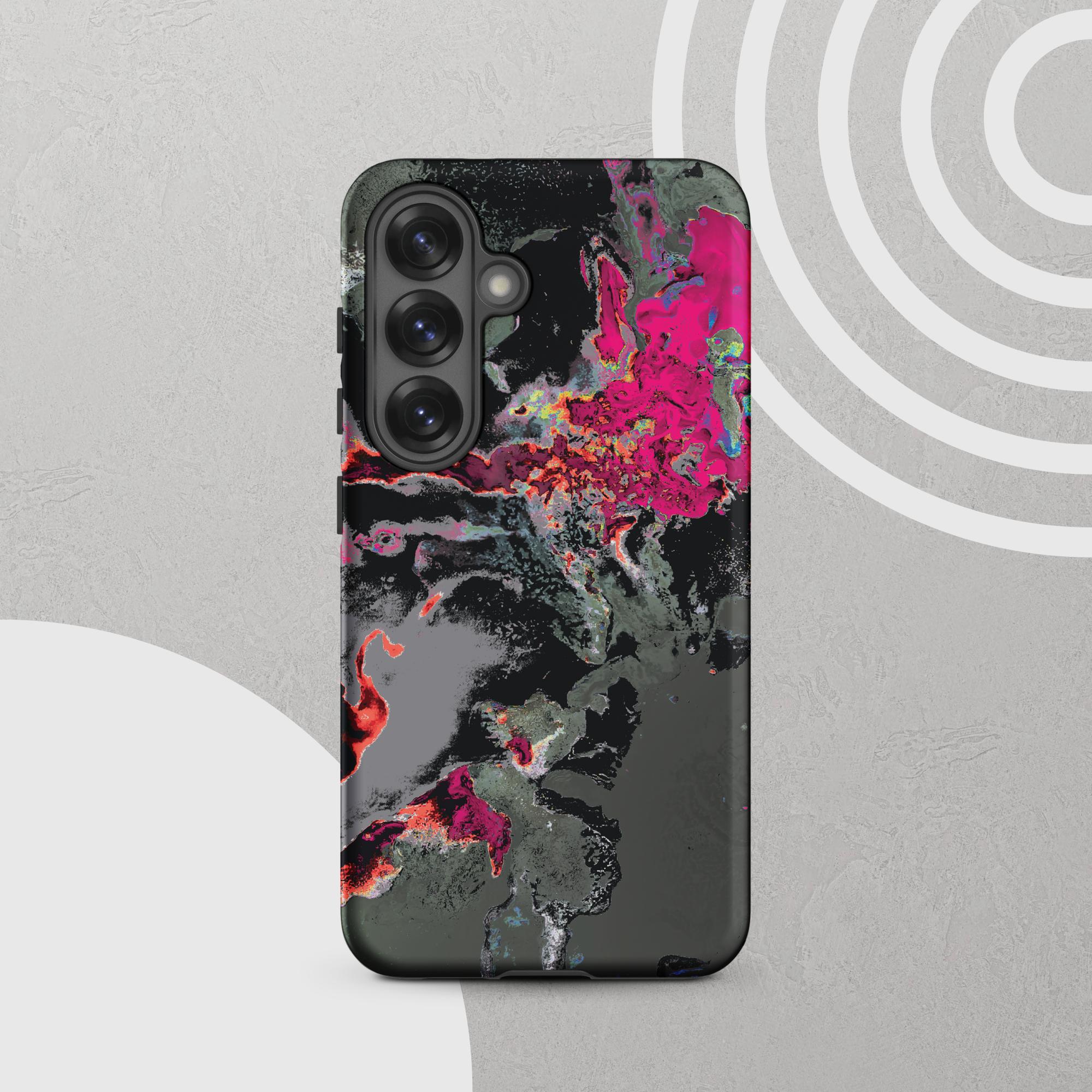 Gray Pink Abstract Art Tough Samsung Galaxy Case