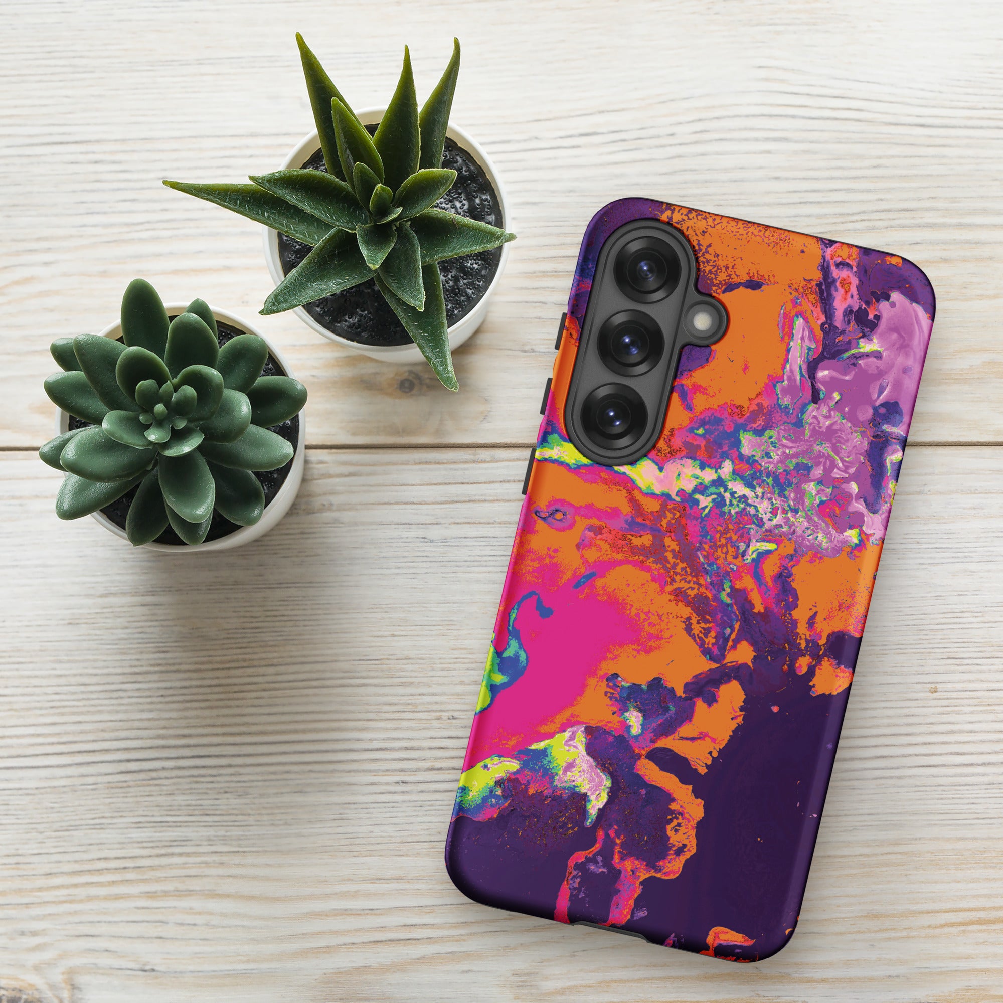 Orange Magenta Abstract Art Samsung Galaxy Case