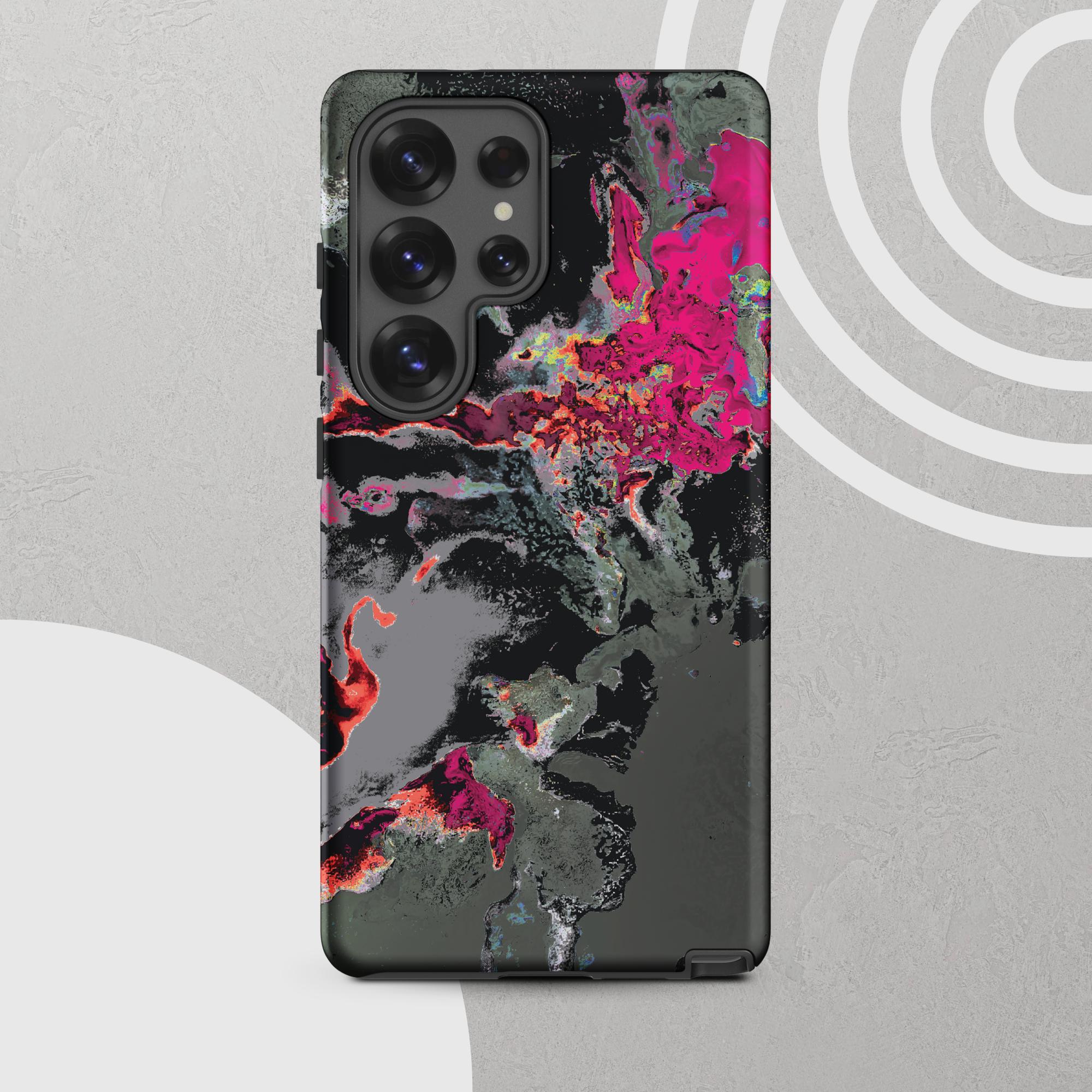 Gray Pink Abstract Art Tough Samsung Galaxy Case