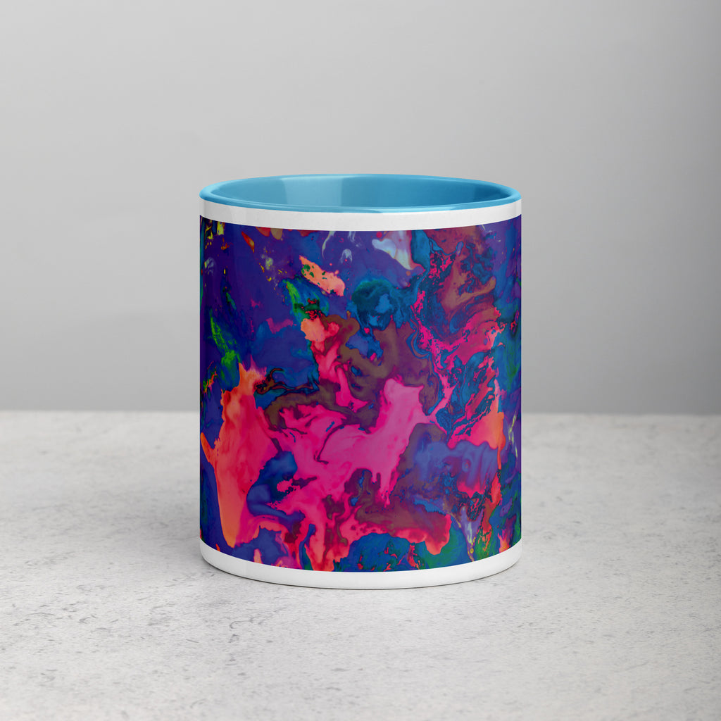 Pastel Abstract Art Mug with Blue Color Inside