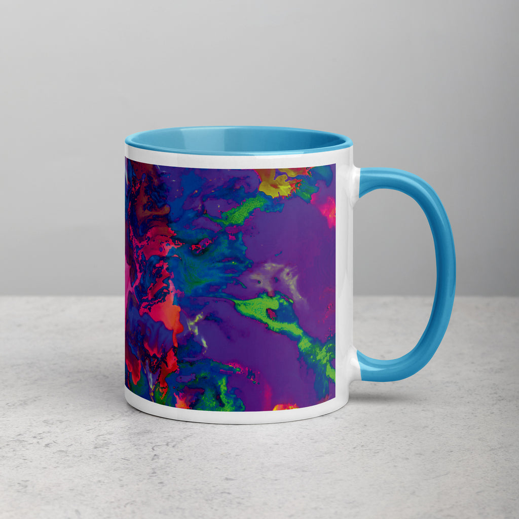 Pastel Abstract Art Mug with Blue Color Inside