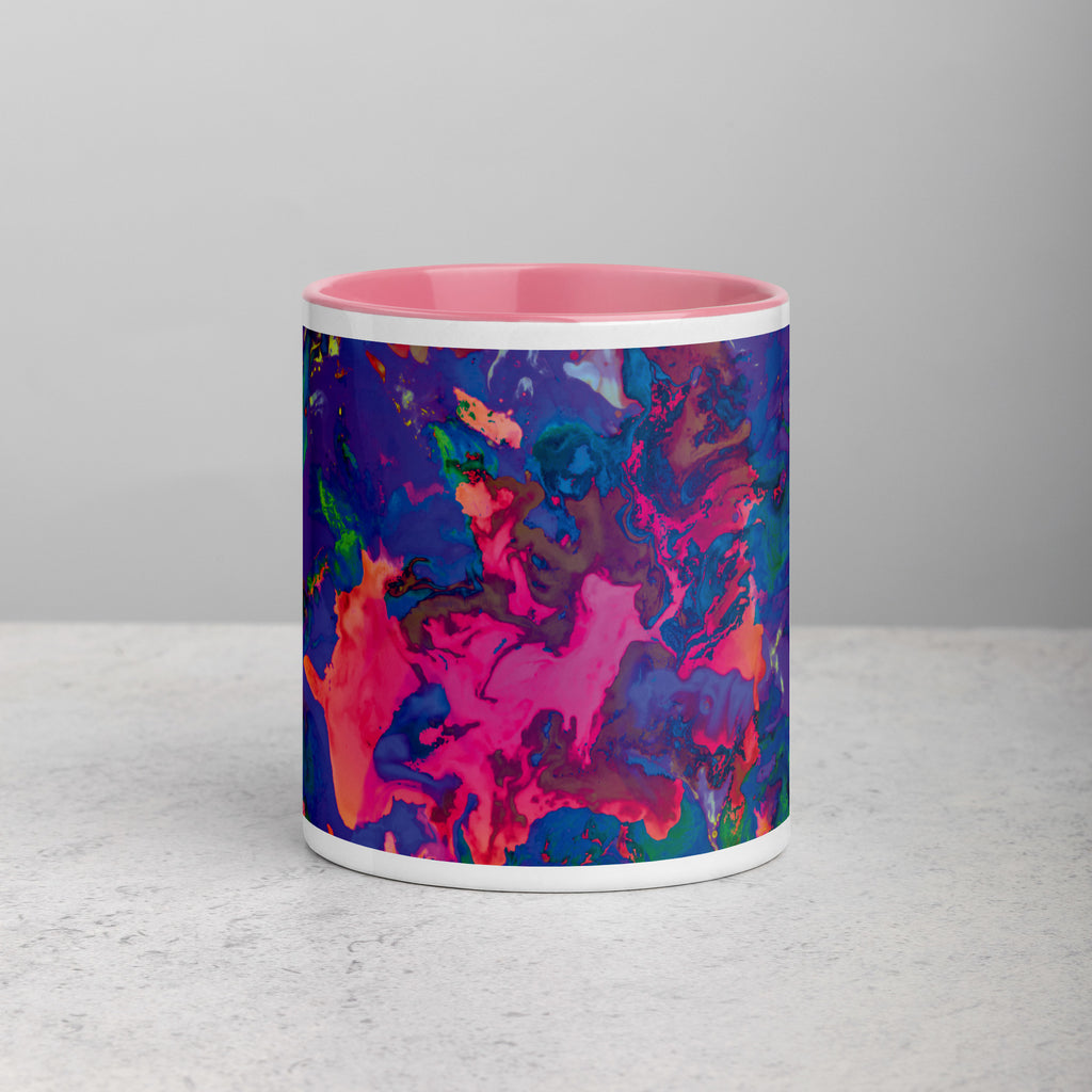 Pastel Abstract Art Mug with Pink Color Inside