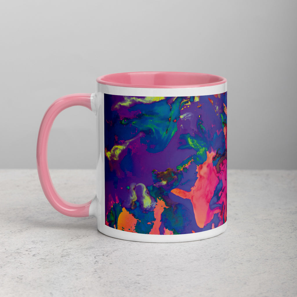 Pastel Abstract Art Mug with Pink Color Inside