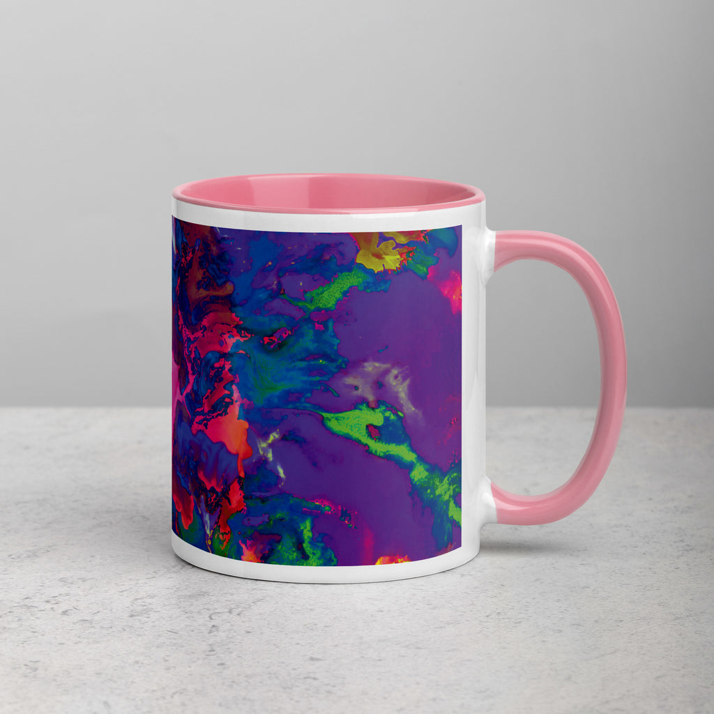 Pastel Abstract Art Mug with Pink Color Inside