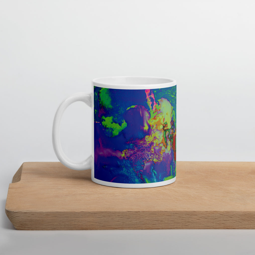 Neon Abstract Art Ceramic Coffee Mug