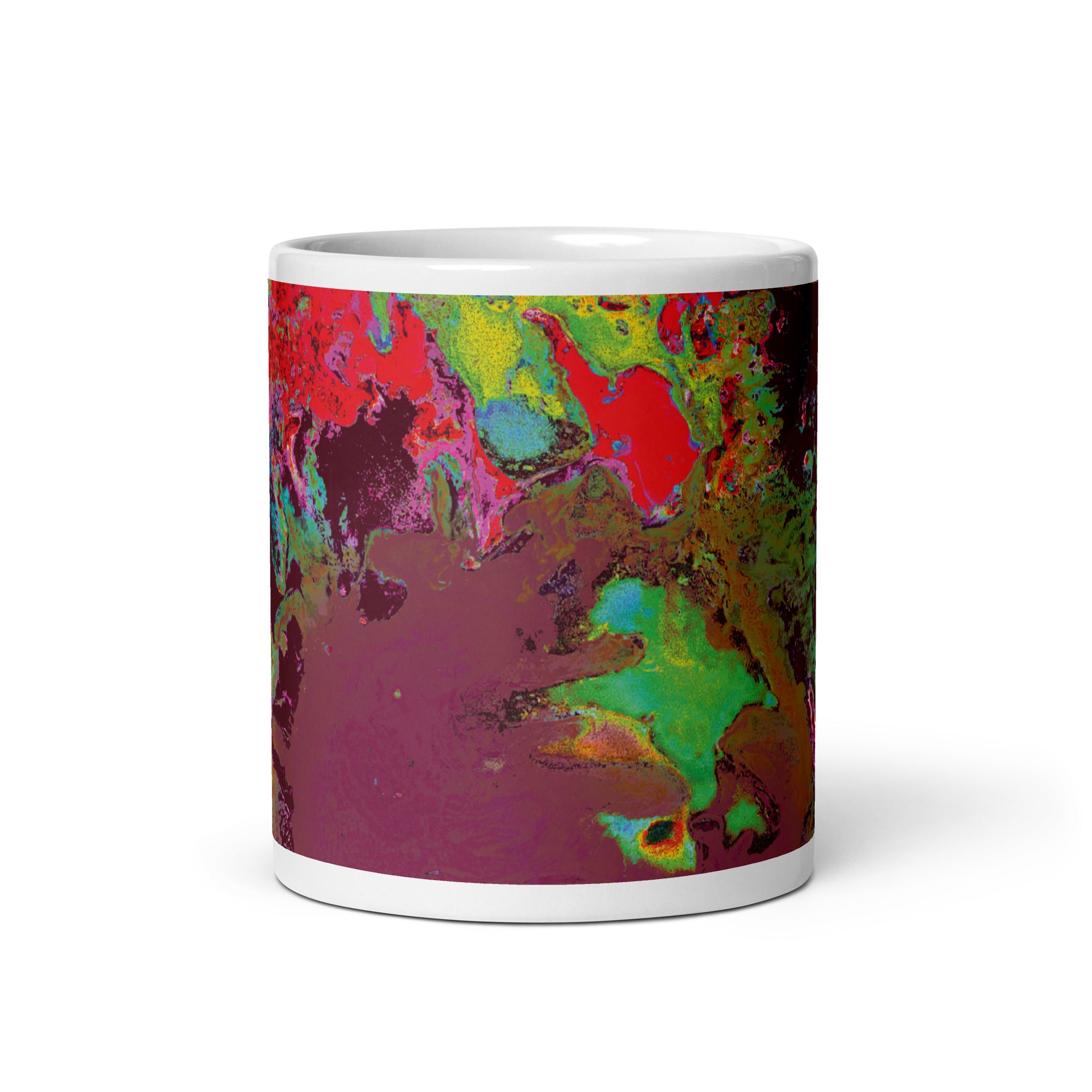 Maroon Abstract Art Ceramic Coffee Mug