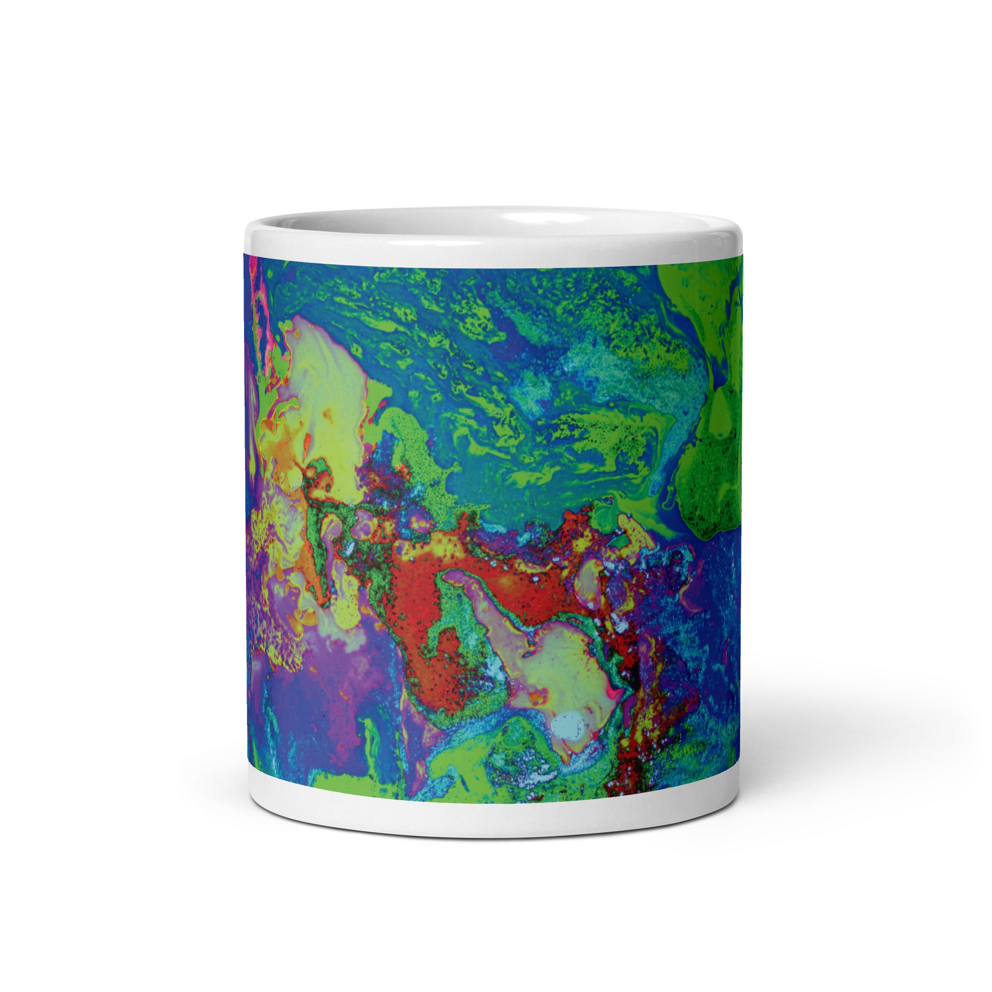 Neon Abstract Art Ceramic Coffee Mug