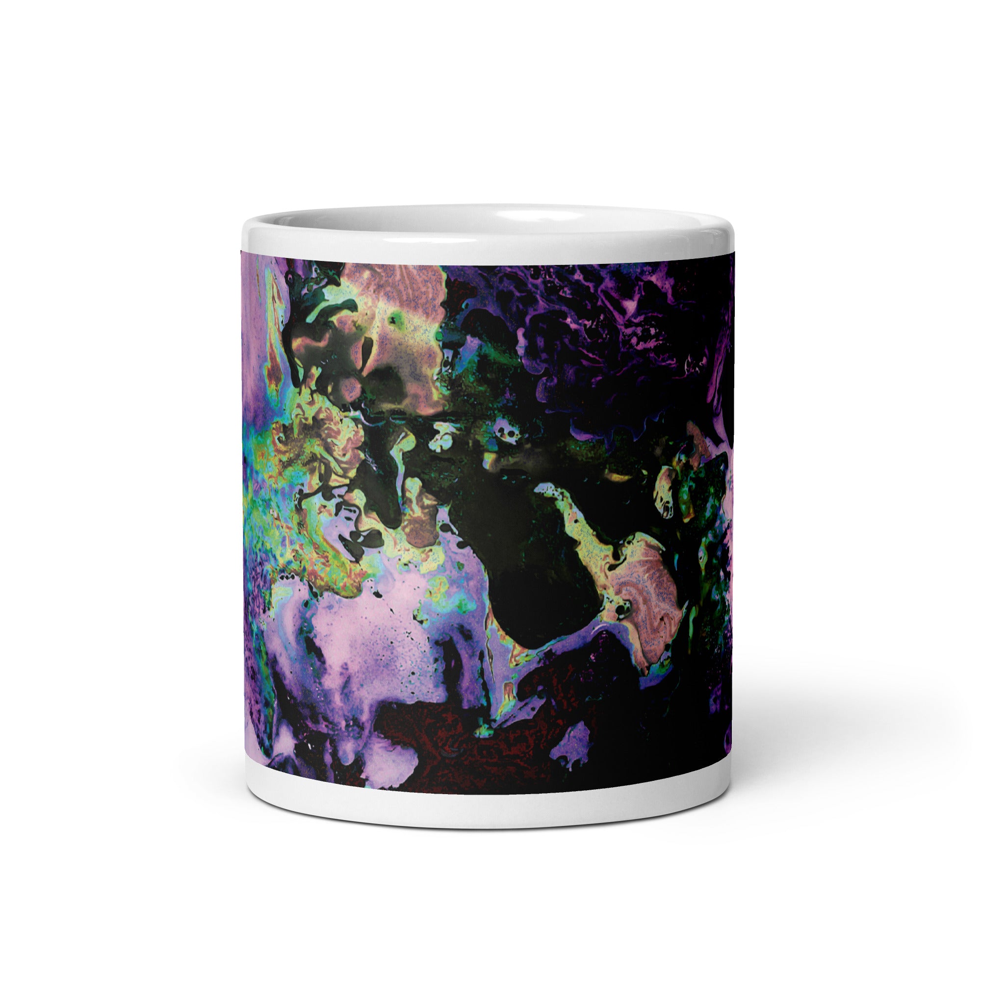 Lavender Neon Abstract Art Ceramic Coffee Mug