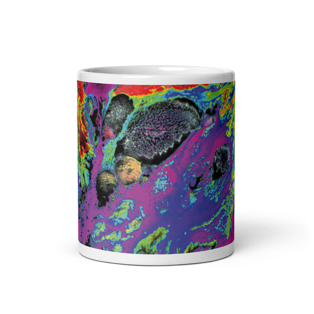 Magenta Neon Abstract Art Ceramic Coffee Mug