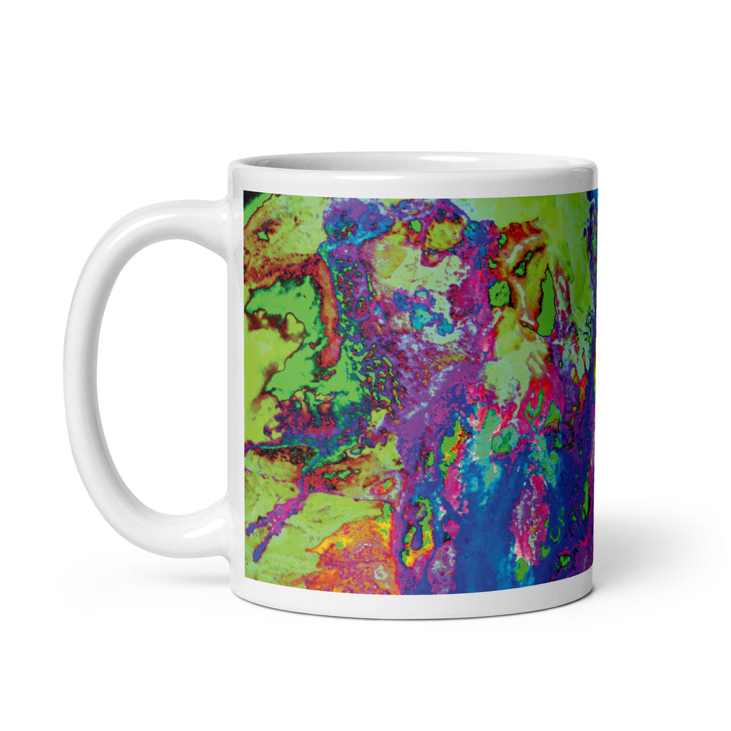 Neon Pastel Abstract Art Ceramic Coffee Mug