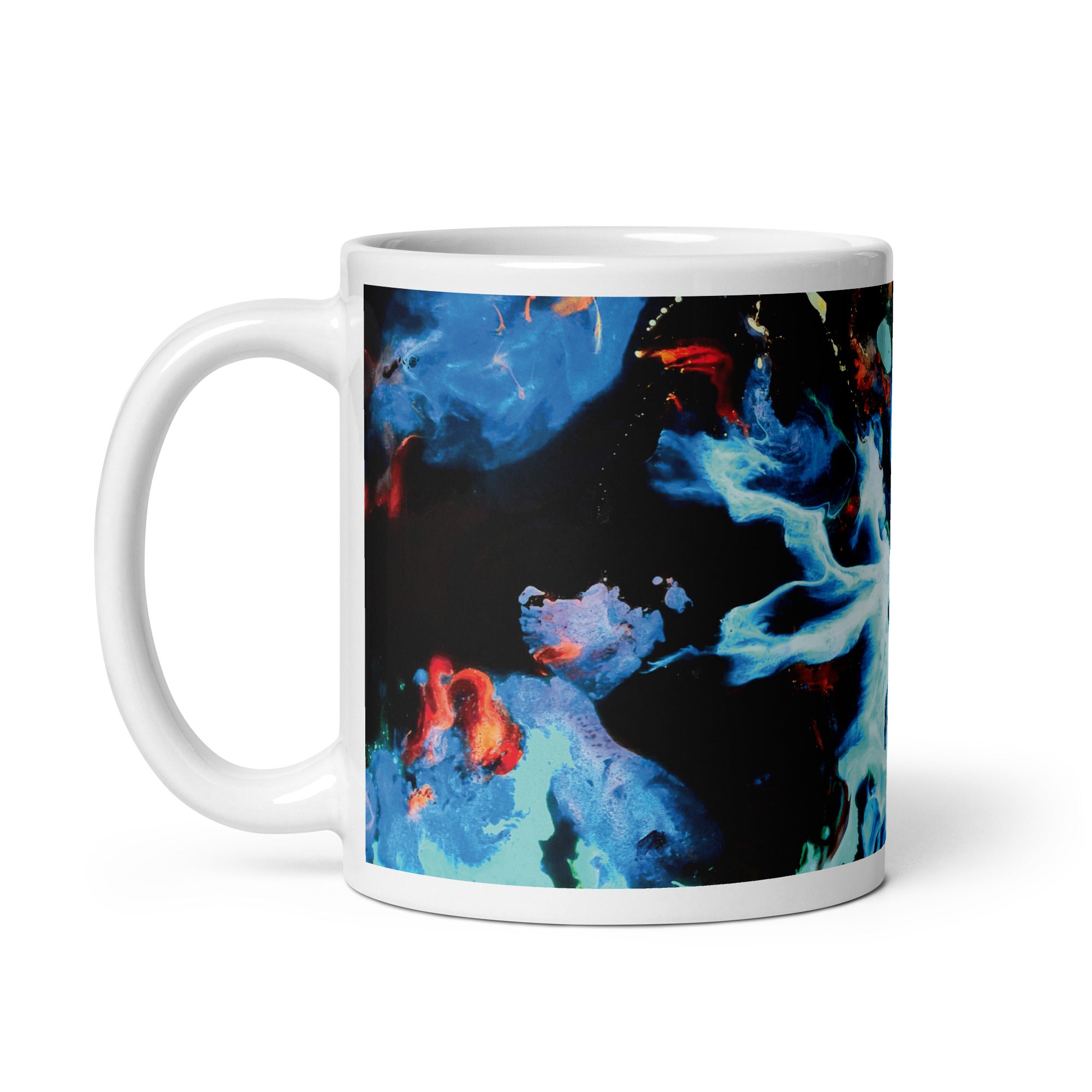 Aqua Abstract Art Ceramic Coffee Mug