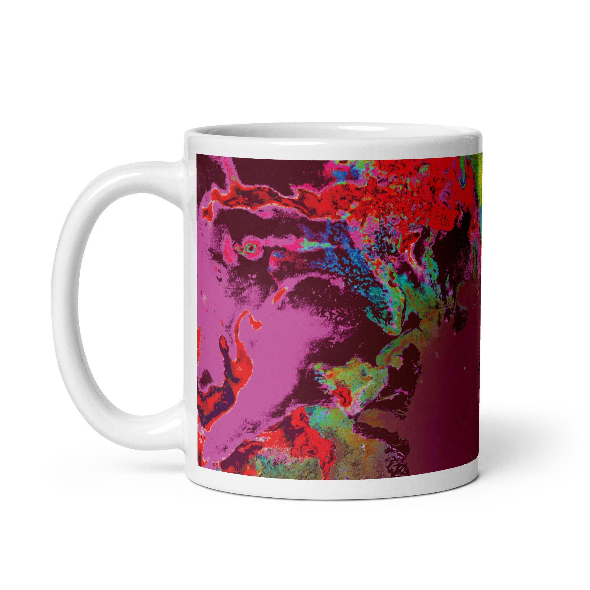 Maroon Abstract Art Ceramic Coffee Mug