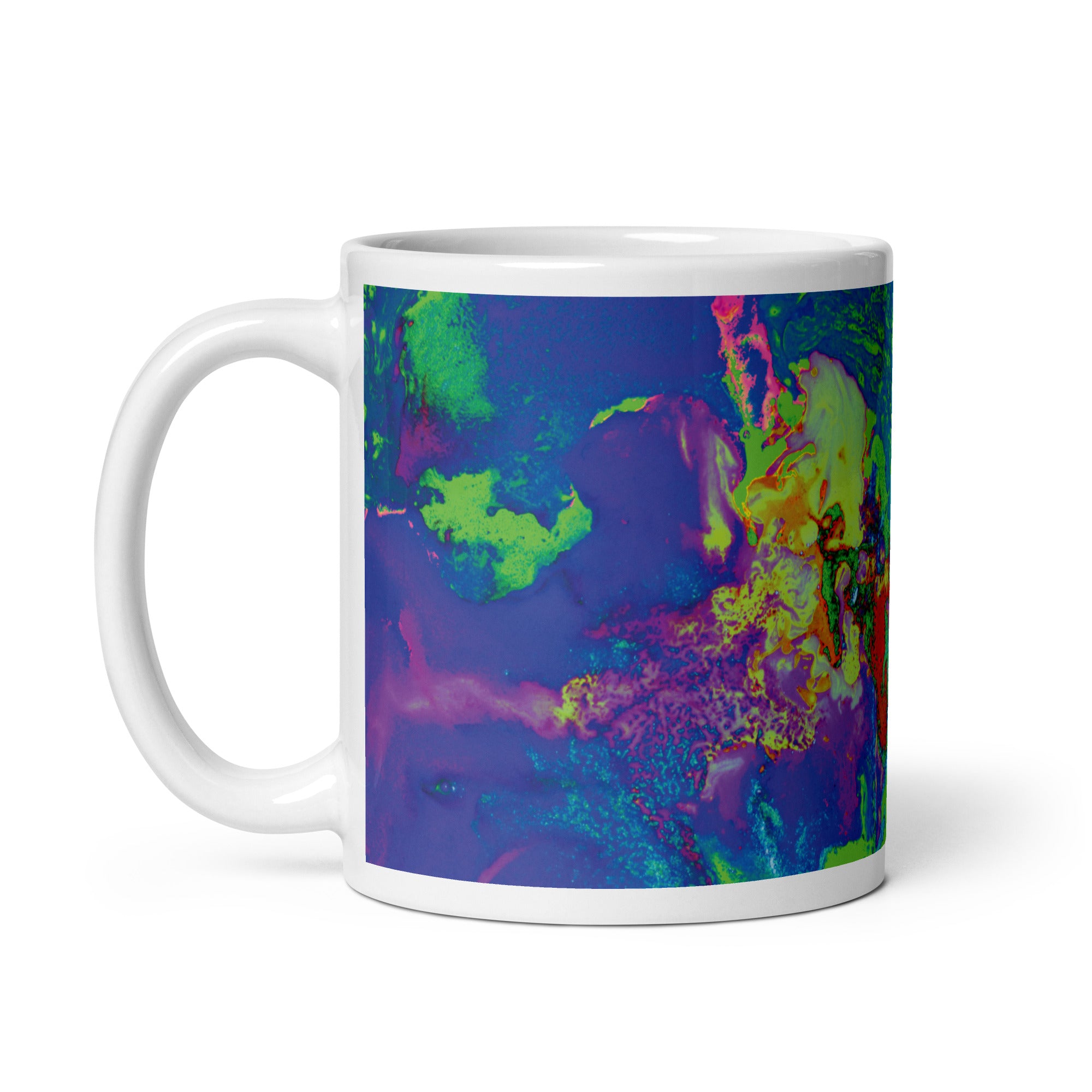 Neon Abstract Art Ceramic Coffee Mug
