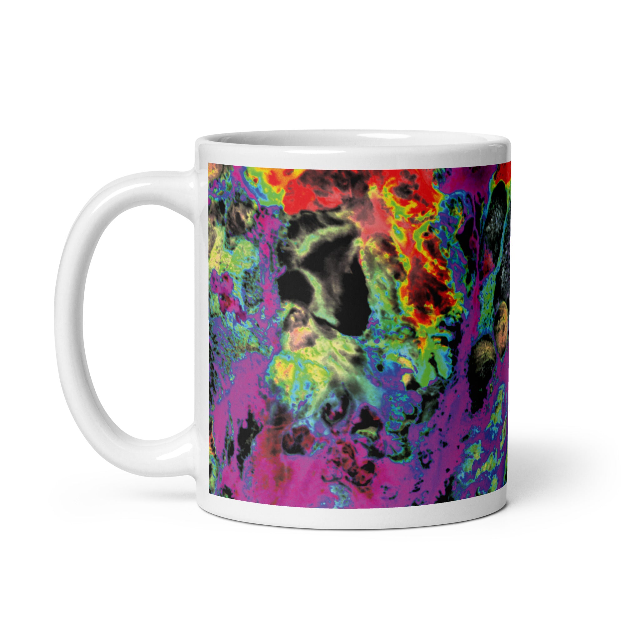 Magenta Neon Abstract Art Ceramic Coffee Mug