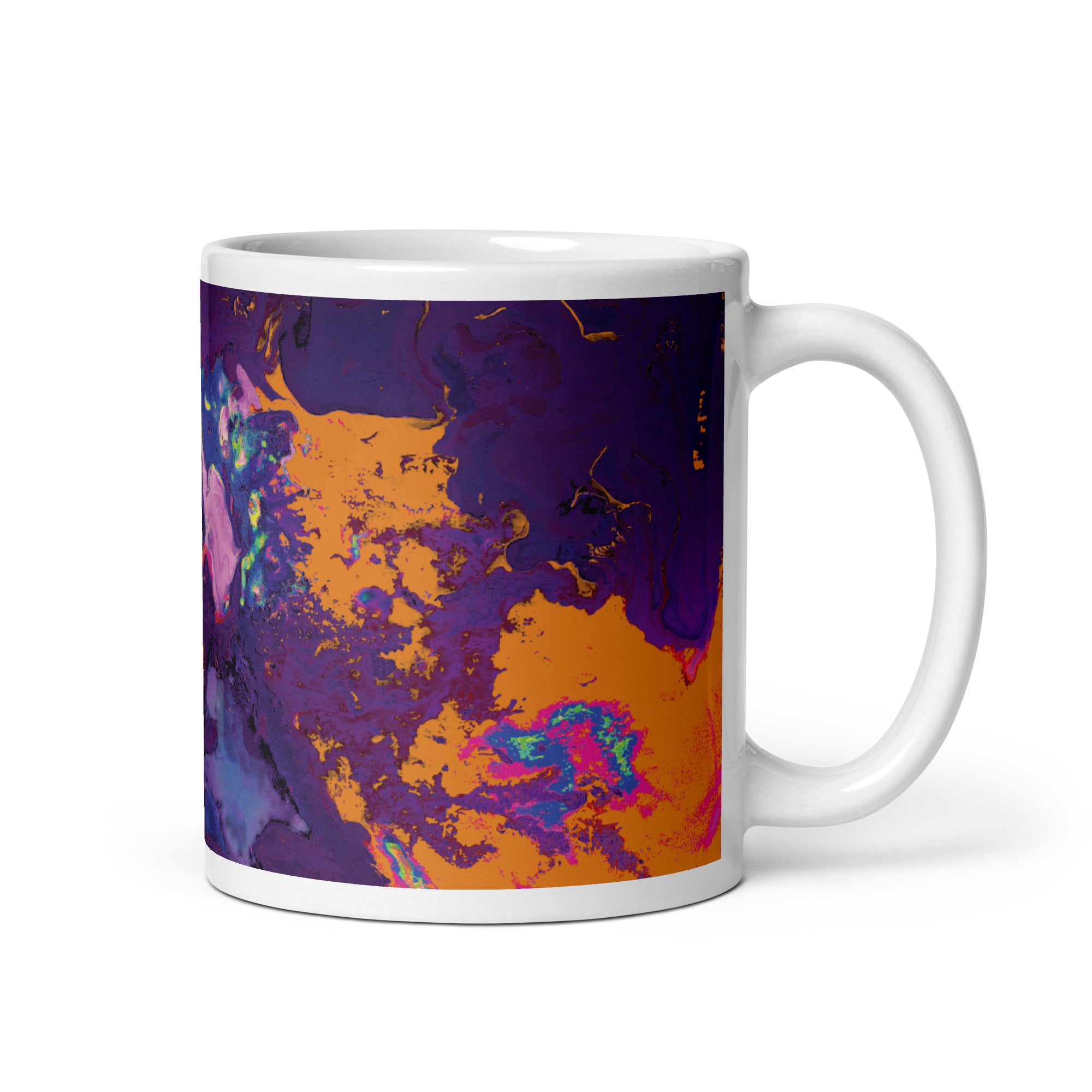 Magenta Orange Abstract Art Ceramic Coffee Mug