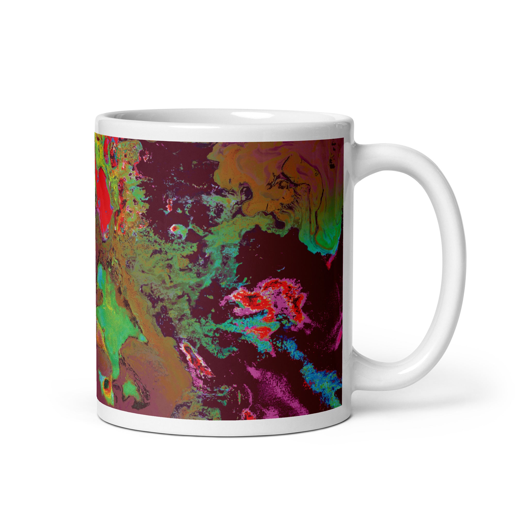 Maroon Abstract Art Ceramic Coffee Mug