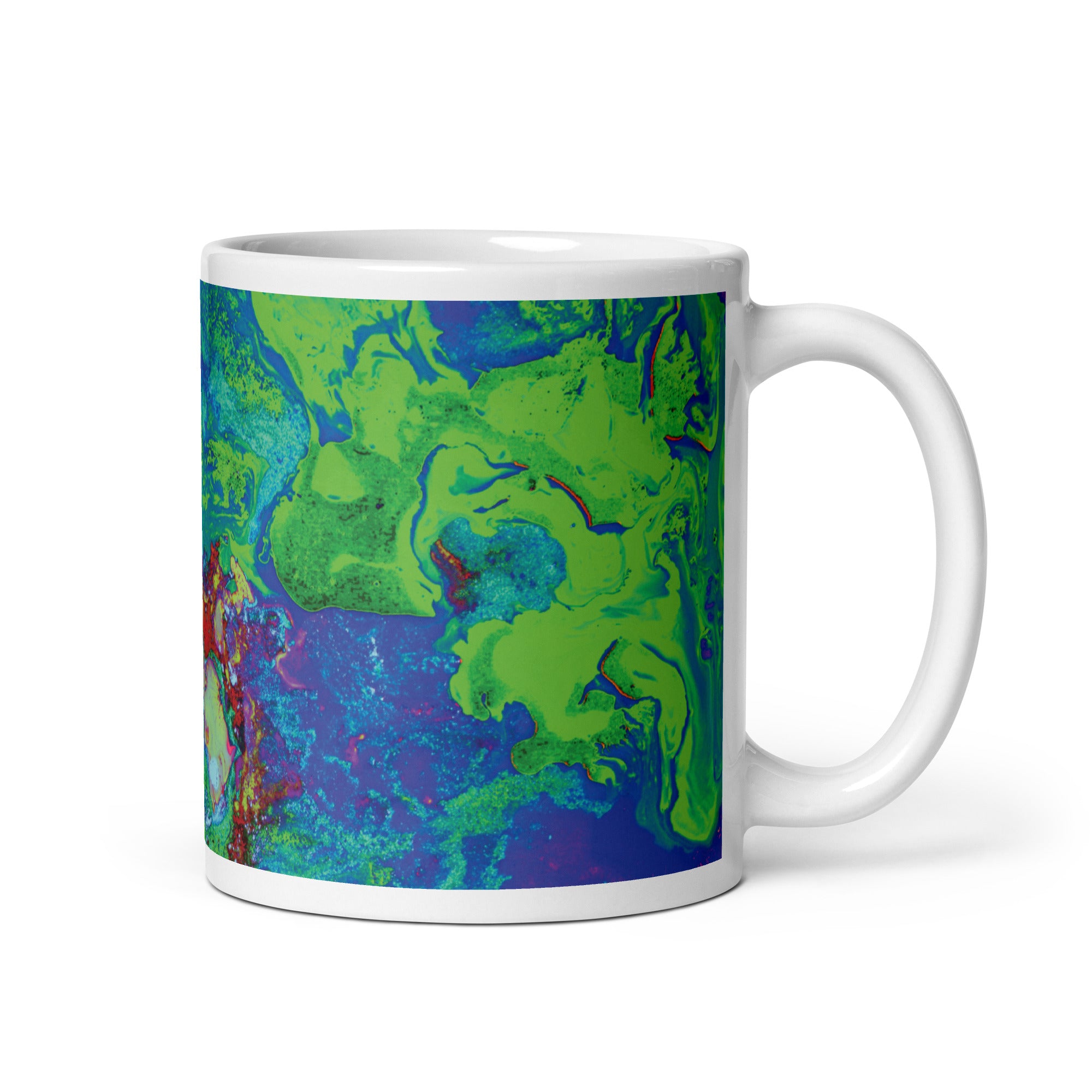 Neon Abstract Art Ceramic Coffee Mug
