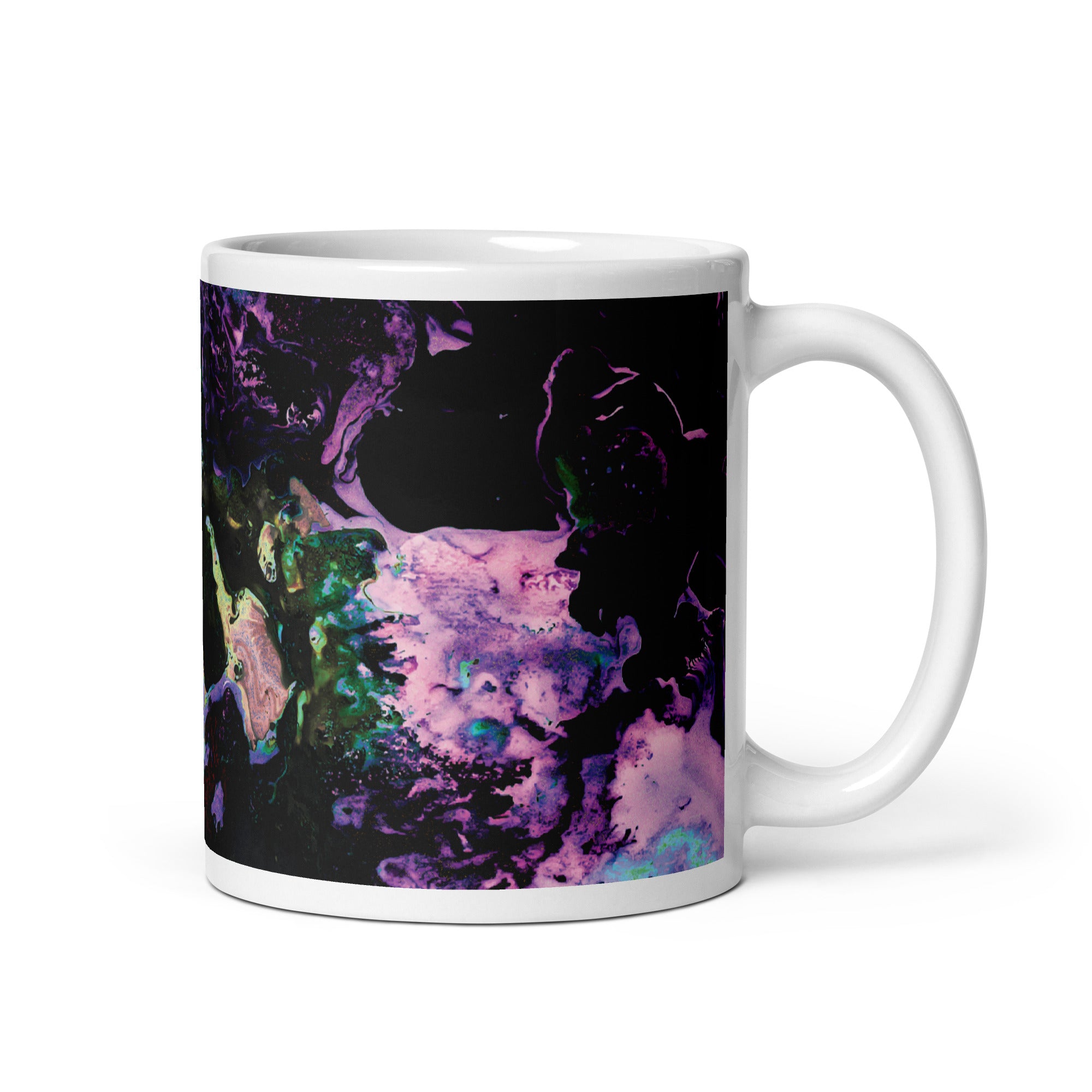Lavender Neon Abstract Art Ceramic Coffee Mug