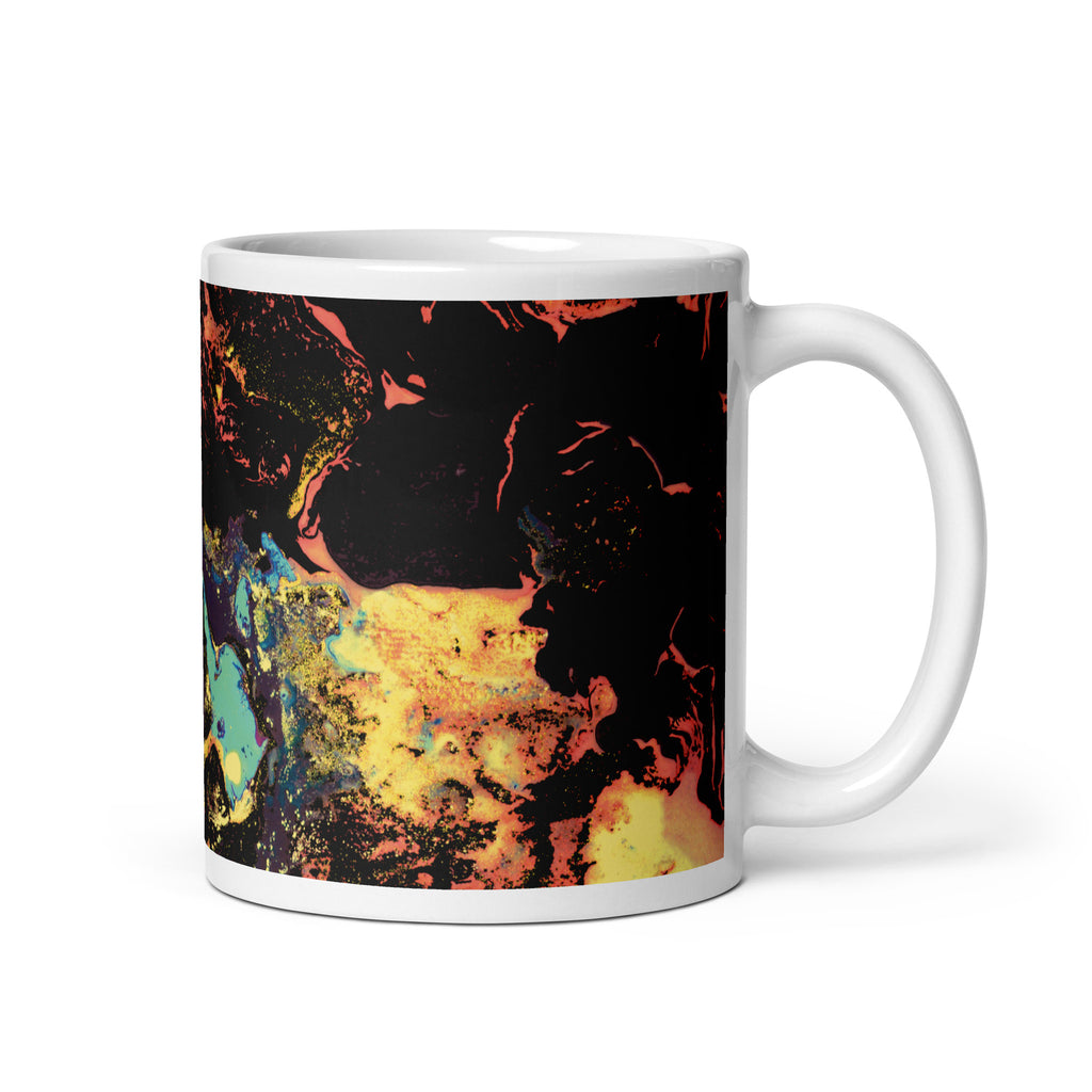 Yellow Abstract Art Ceramic Coffee Mug