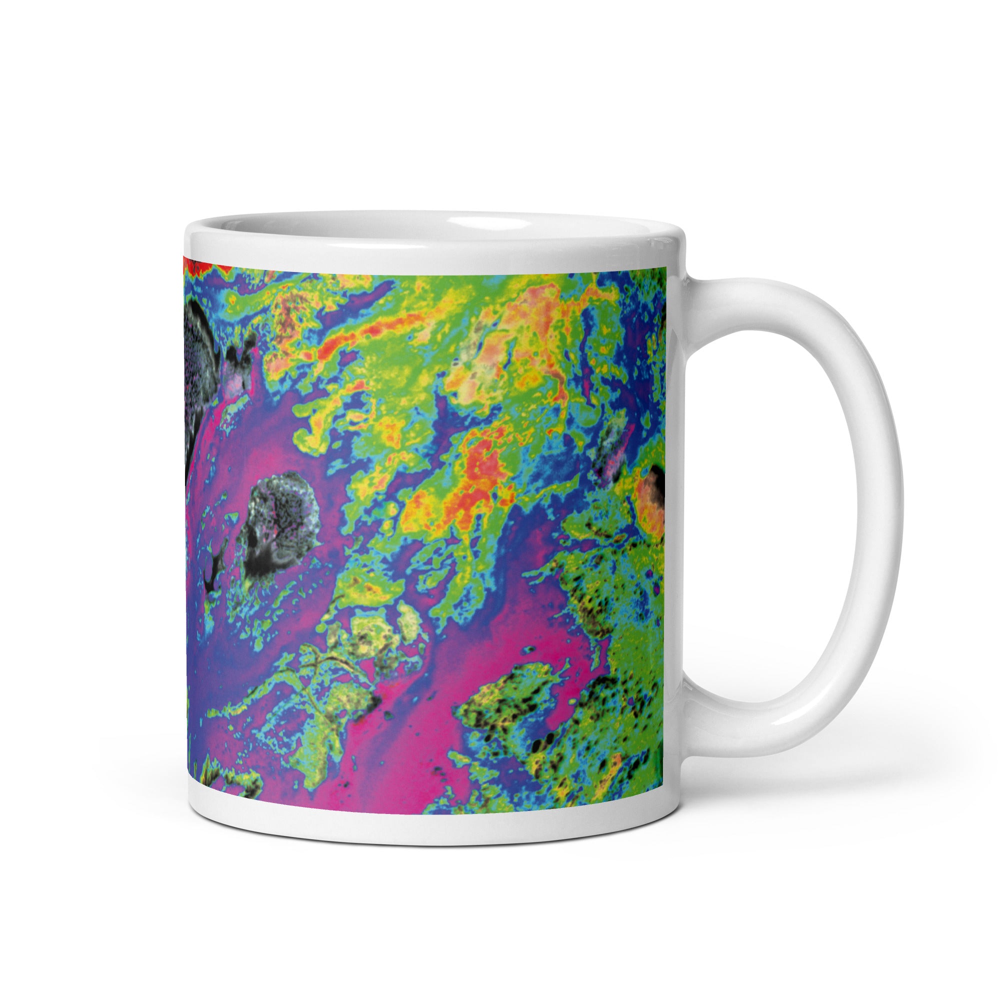 Magenta Neon Abstract Art Ceramic Coffee Mug