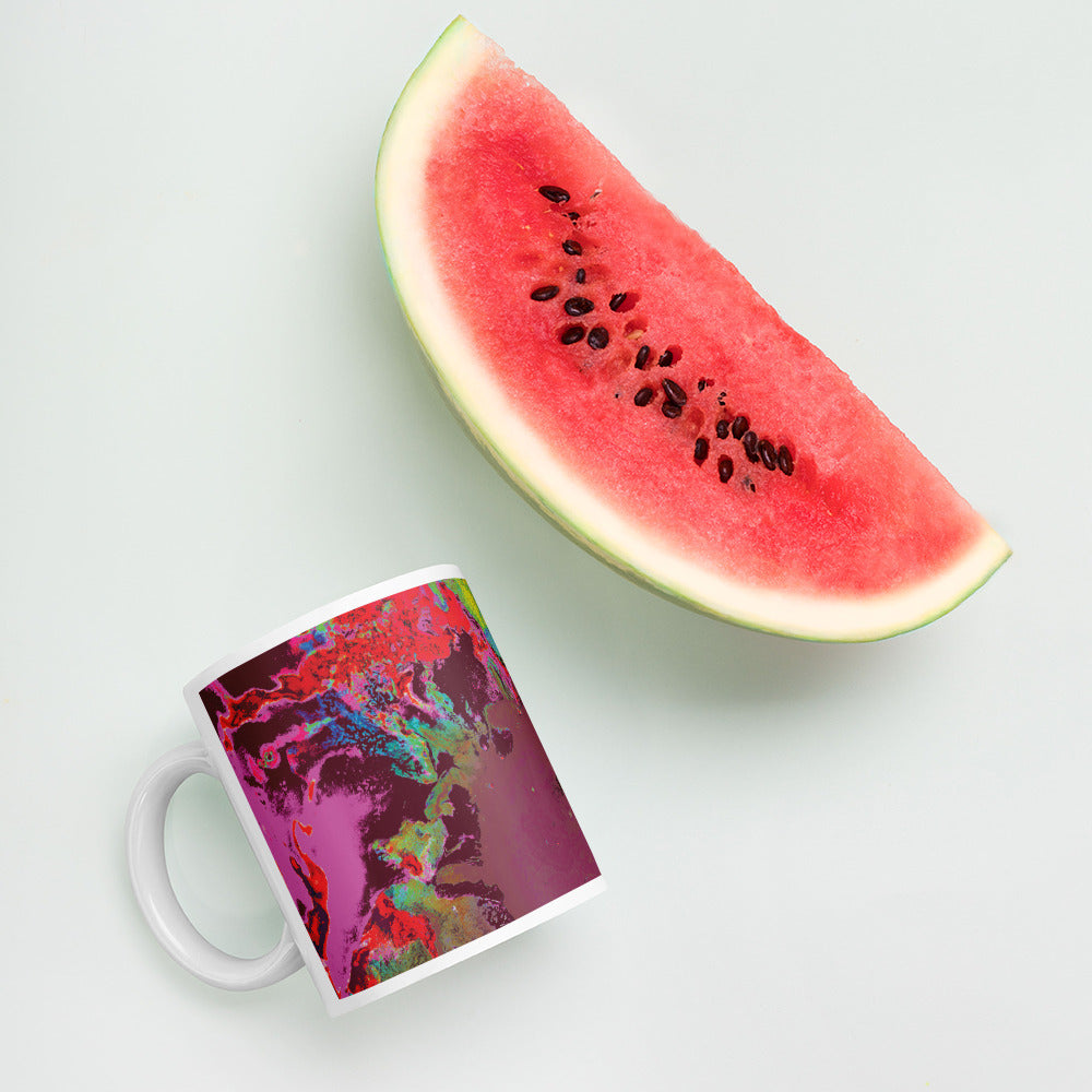 Maroon Abstract Art Ceramic Coffee Mug