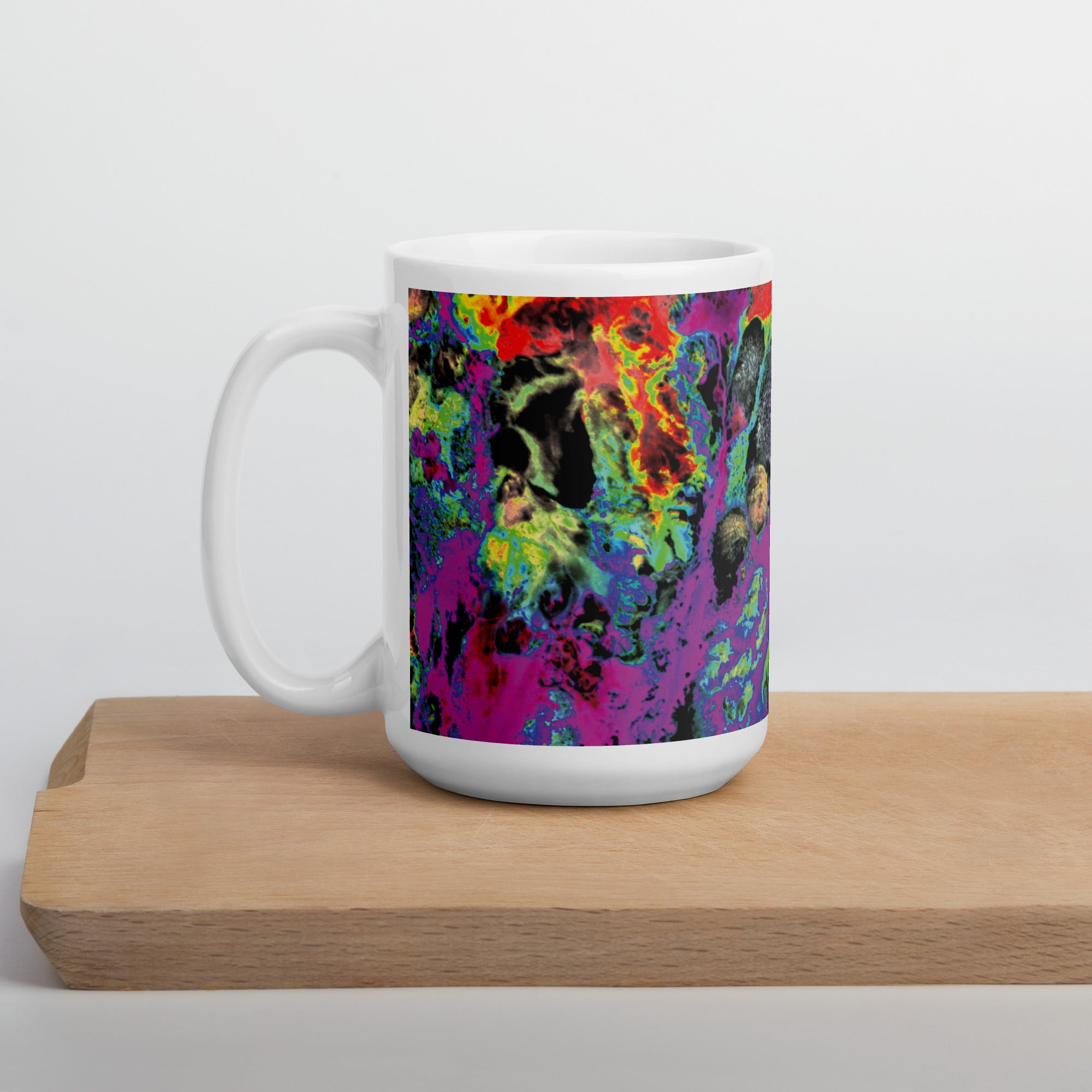 Magenta Neon Abstract Art Ceramic Coffee Mug