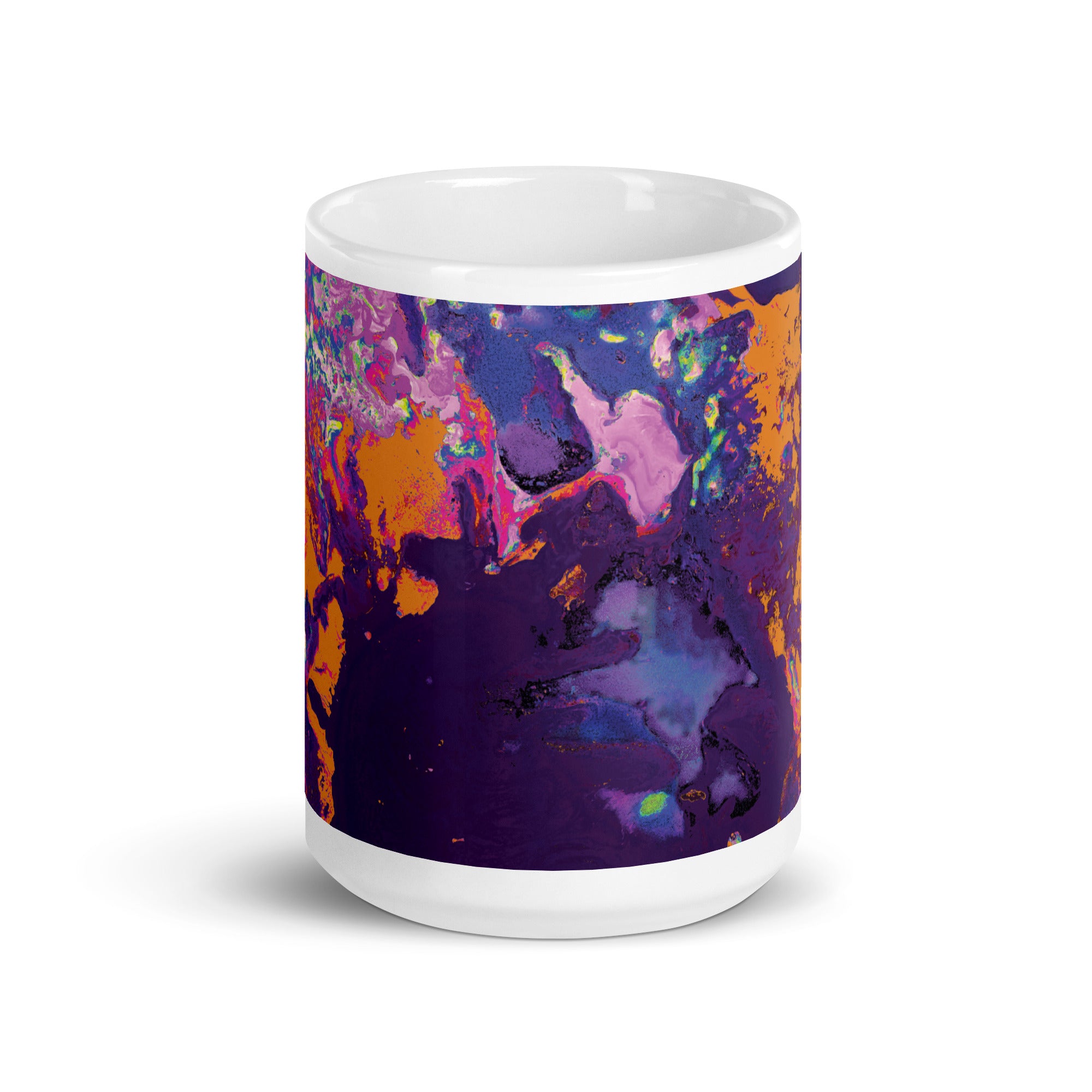 Magenta Orange Abstract Art Ceramic Coffee Mug