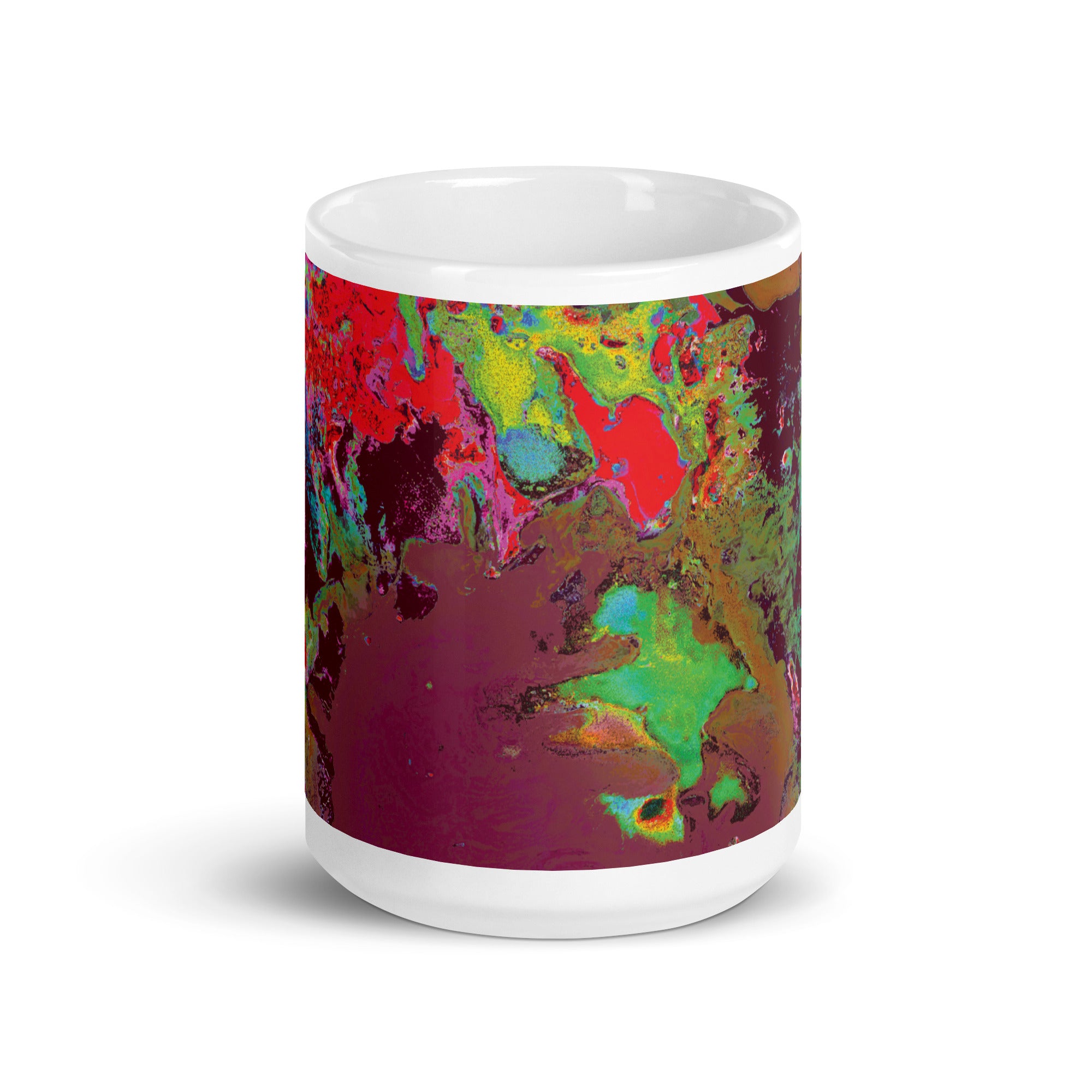 Maroon Abstract Art Ceramic Coffee Mug