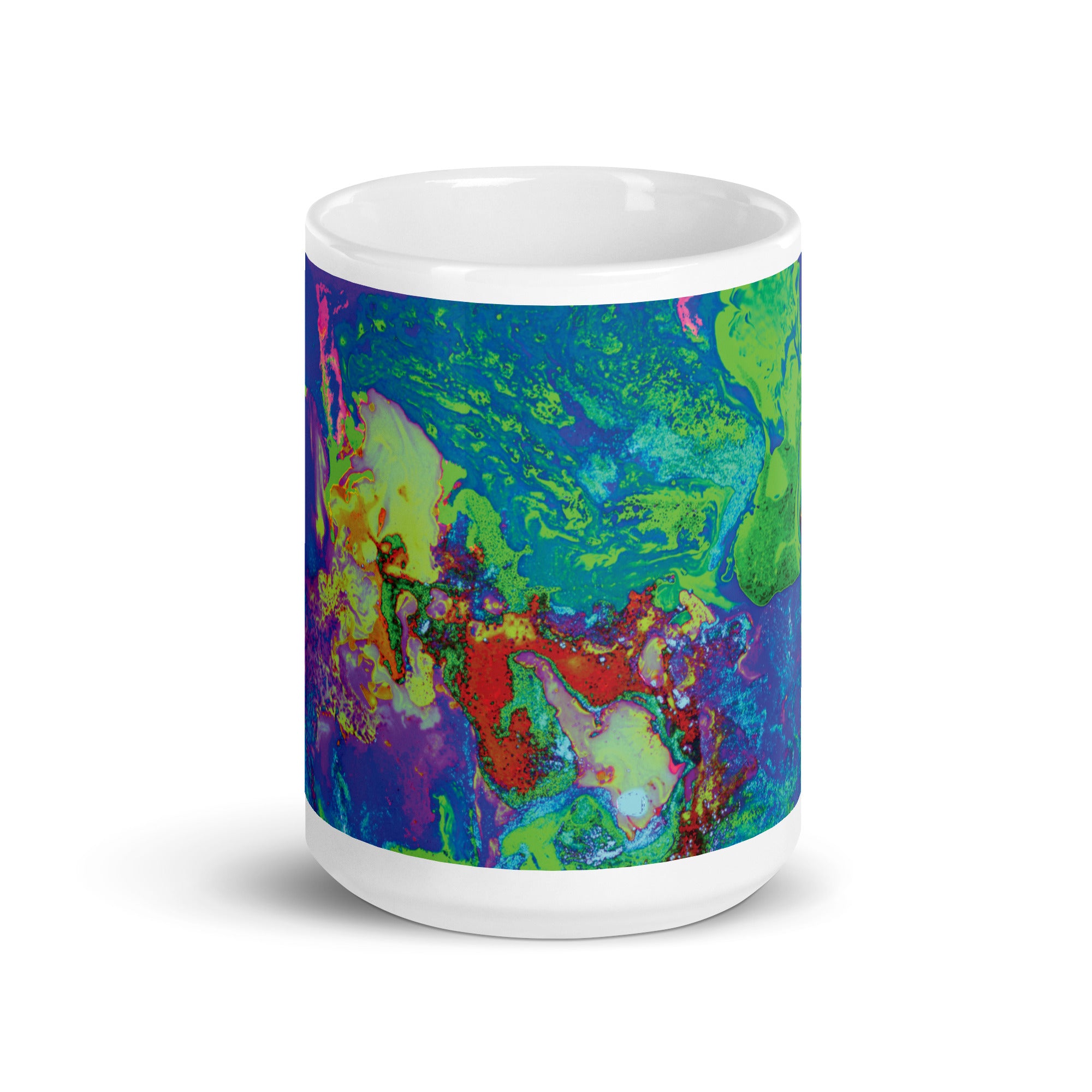 Neon Abstract Art Ceramic Coffee Mug