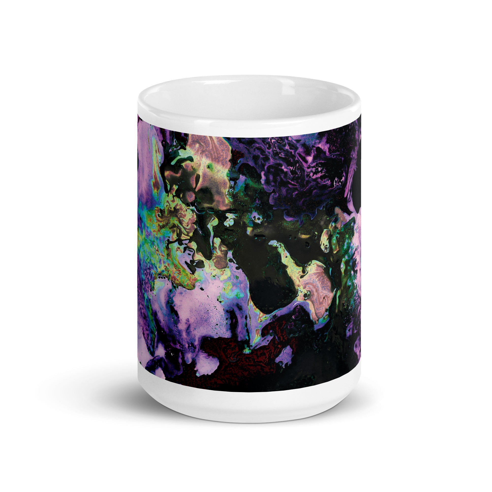 Lavender Neon Abstract Art Ceramic Coffee Mug