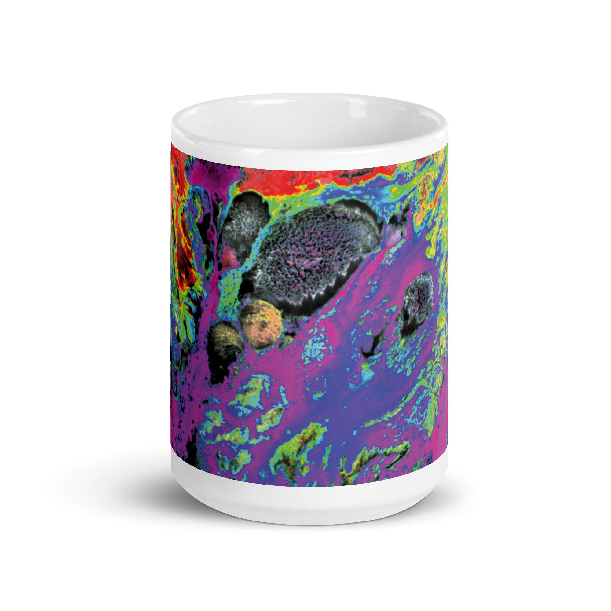 Magenta Neon Abstract Art Ceramic Coffee Mug