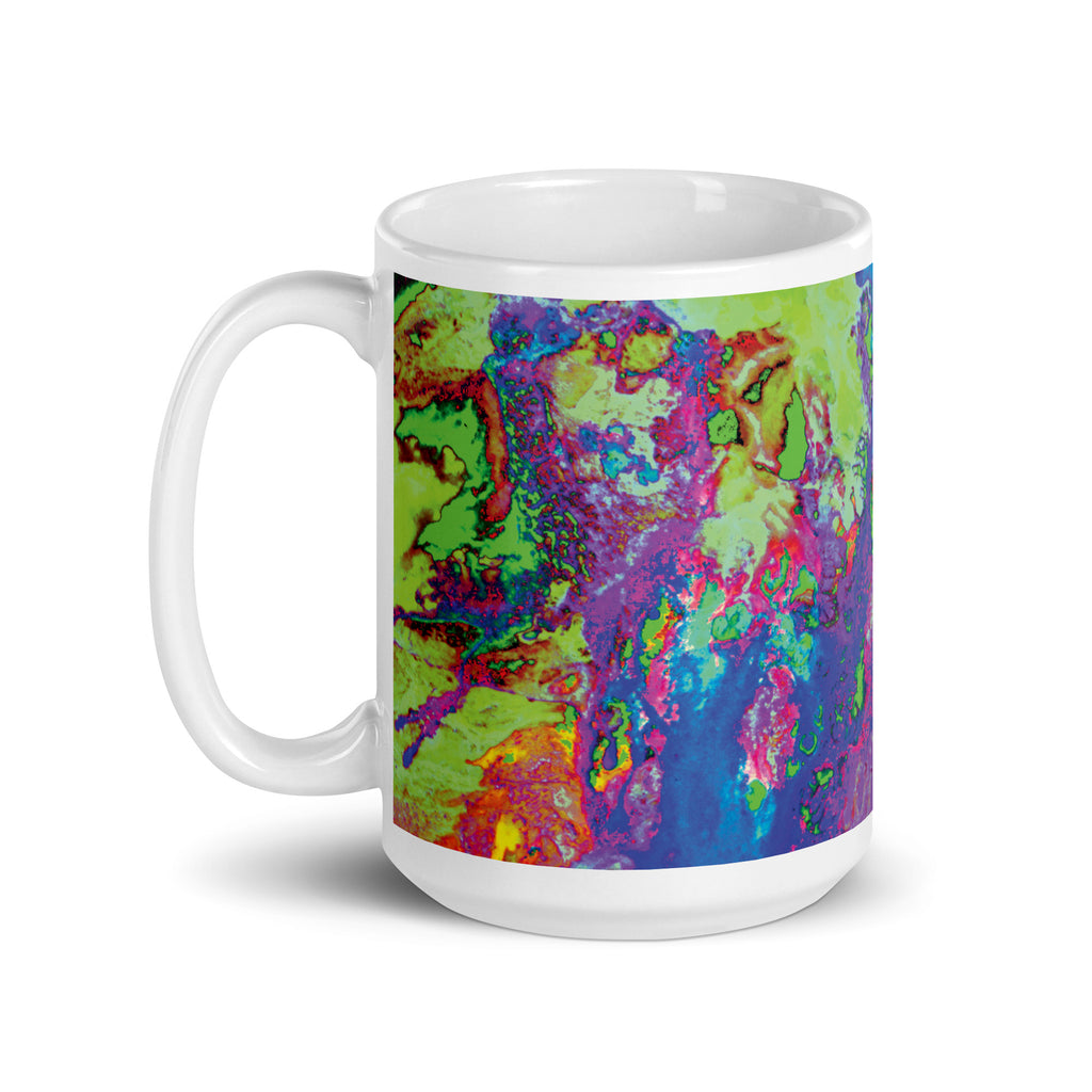 Neon Pastel Abstract Art Ceramic Coffee Mug