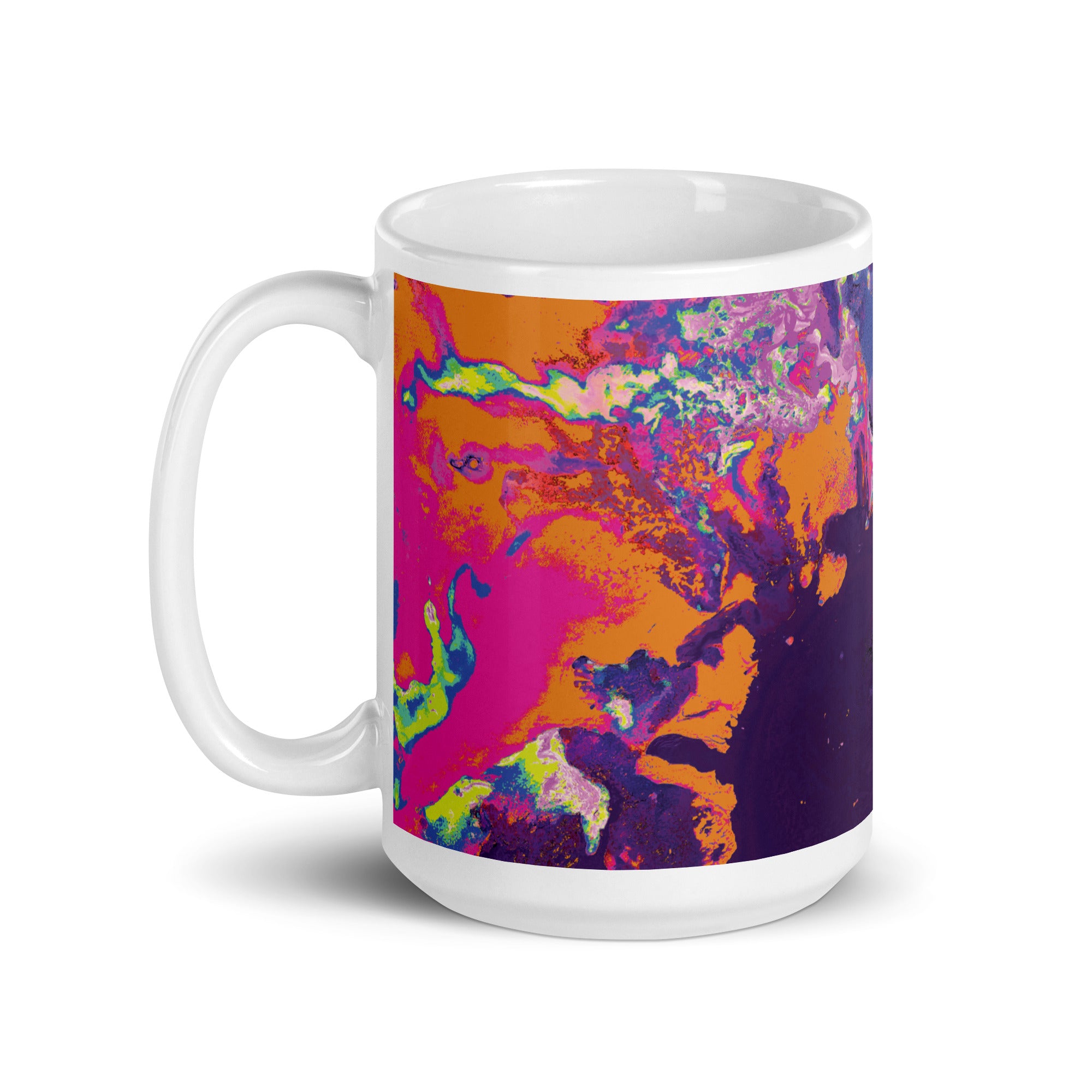 Magenta Orange Abstract Art Ceramic Coffee Mug