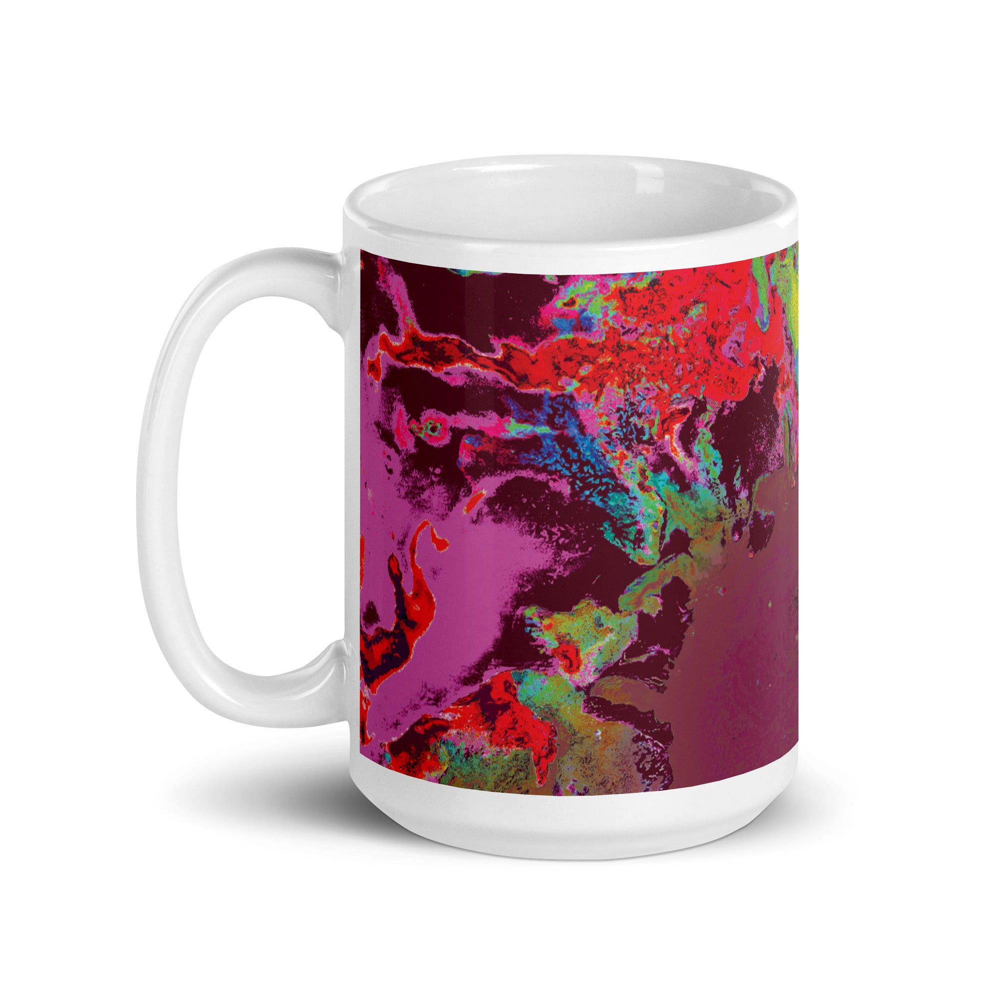 Maroon Abstract Art Ceramic Coffee Mug
