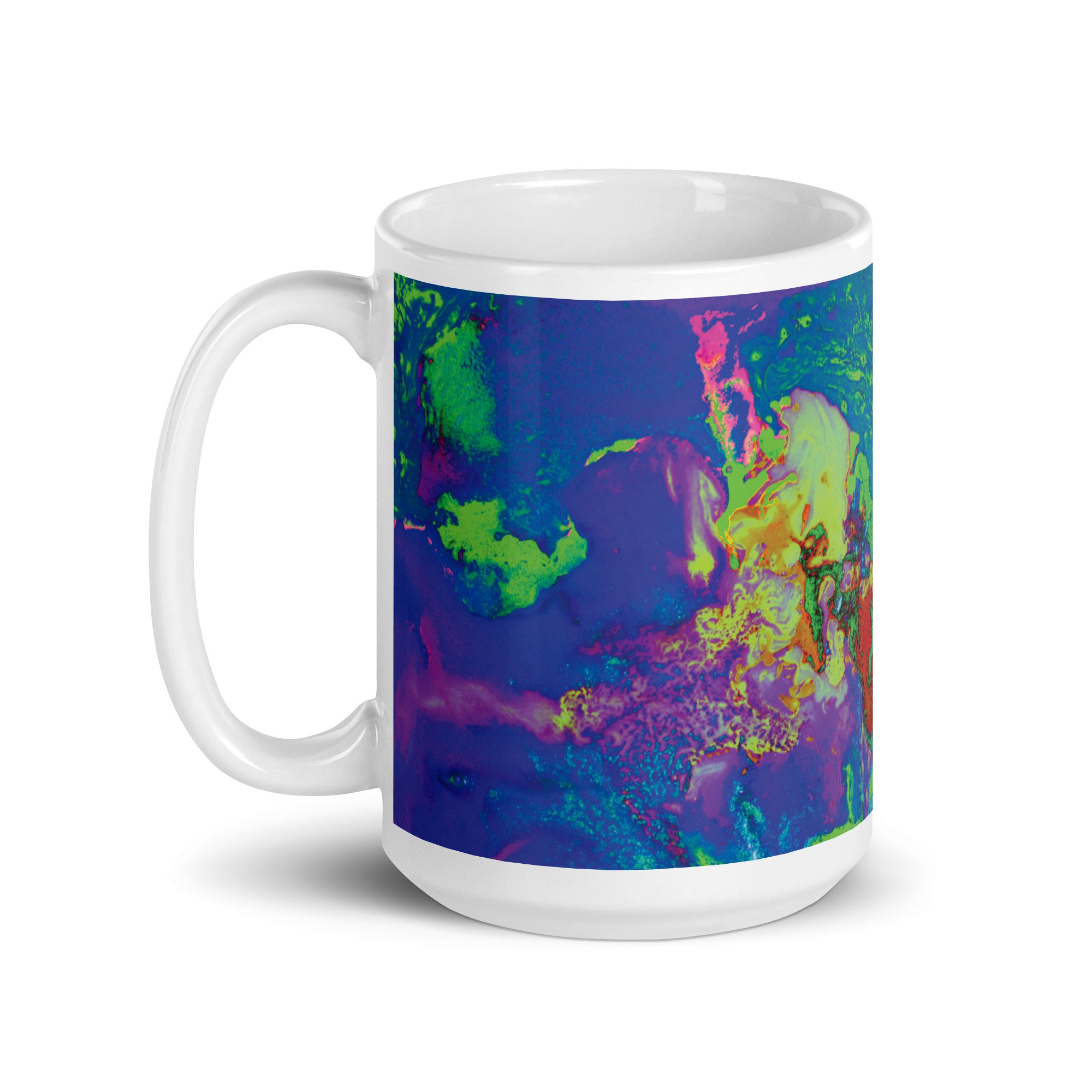 Neon Abstract Art Ceramic Coffee Mug