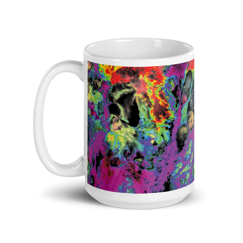 Magenta Neon Abstract Art Ceramic Coffee Mug