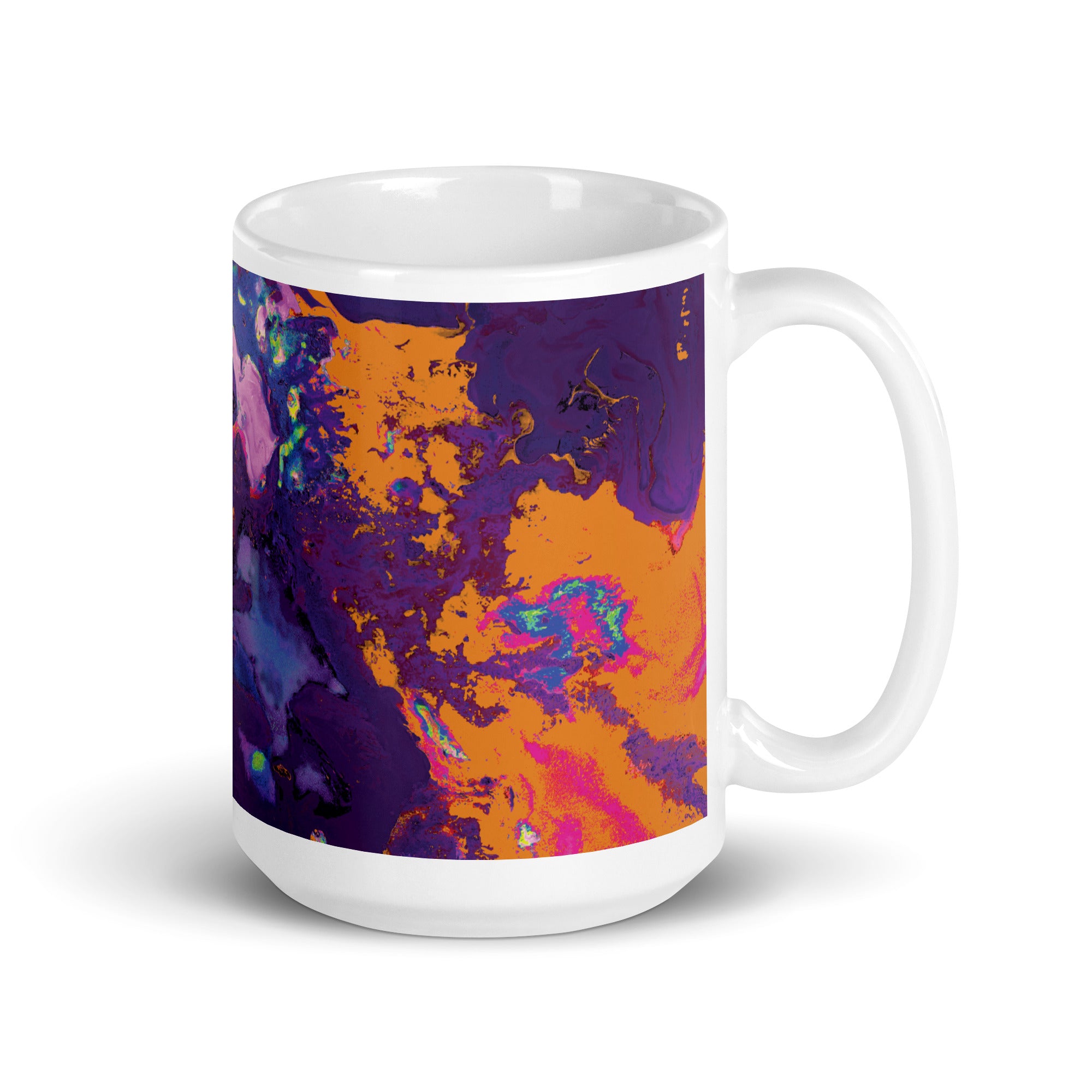 Magenta Orange Abstract Art Ceramic Coffee Mug