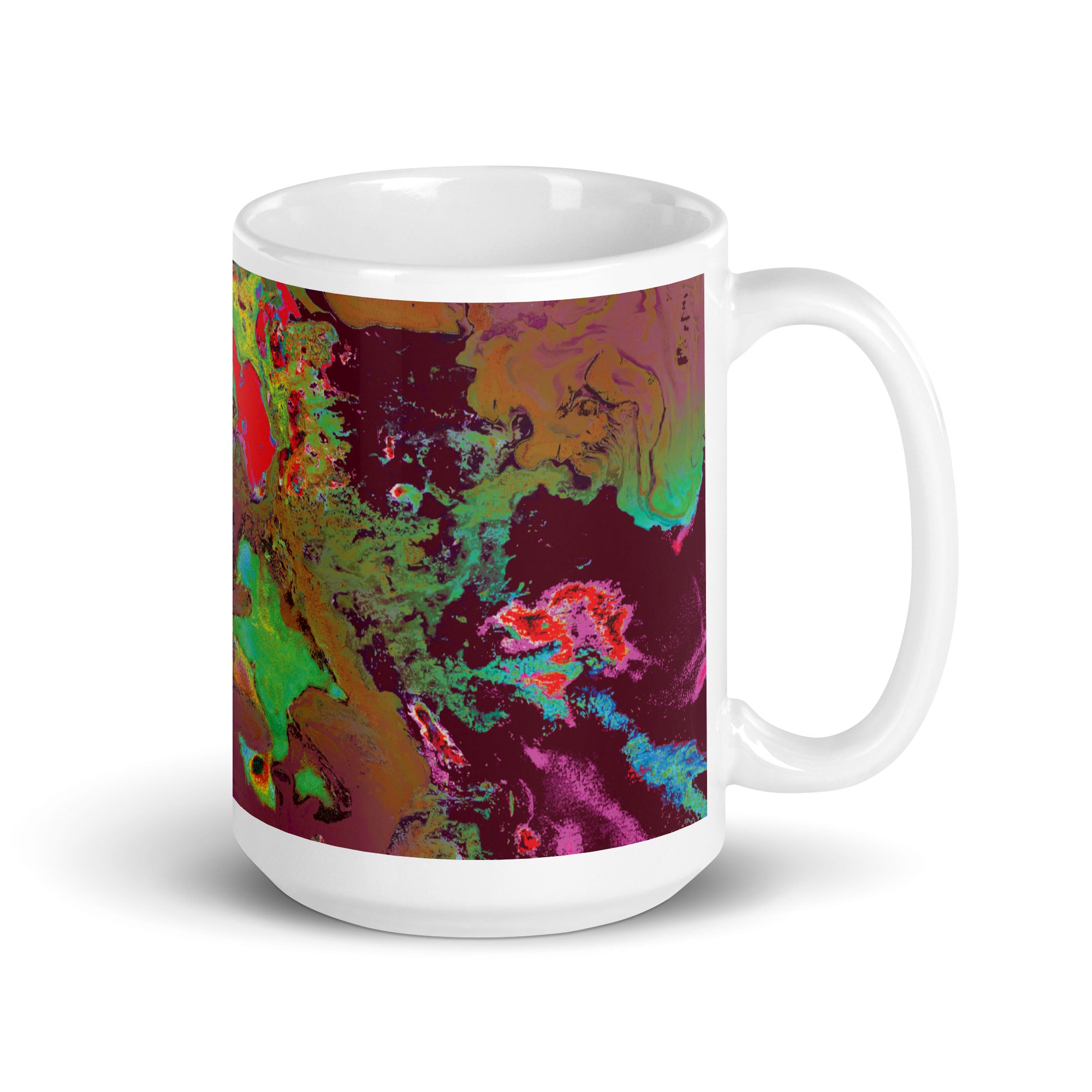 Maroon Abstract Art Ceramic Coffee Mug