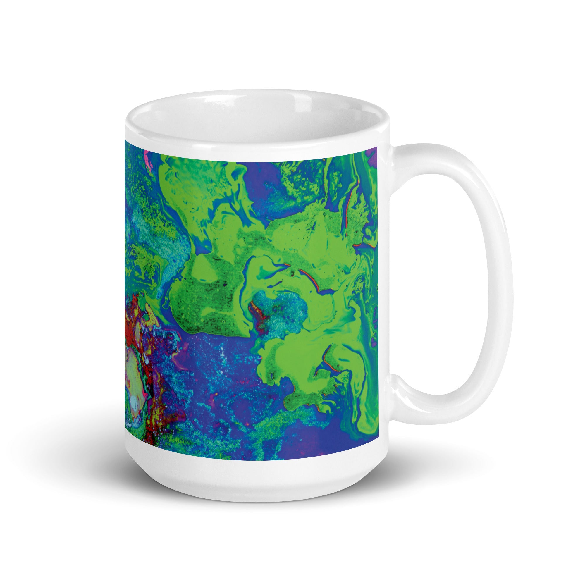 Neon Abstract Art Ceramic Coffee Mug