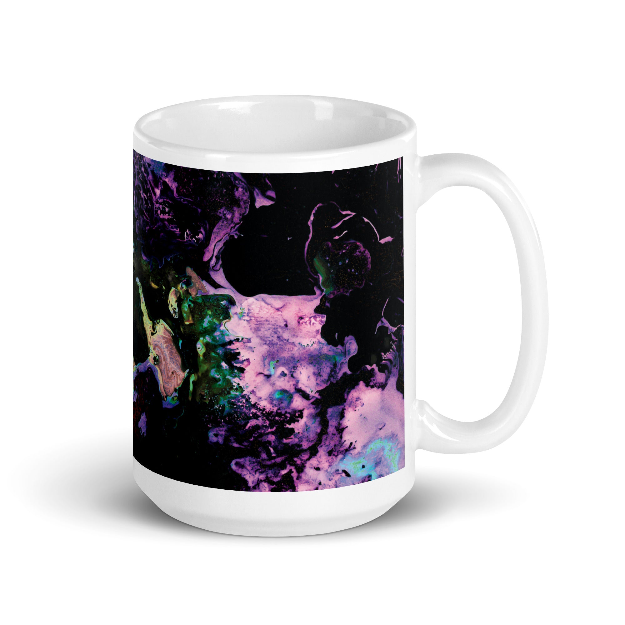Lavender Neon Abstract Art Ceramic Coffee Mug