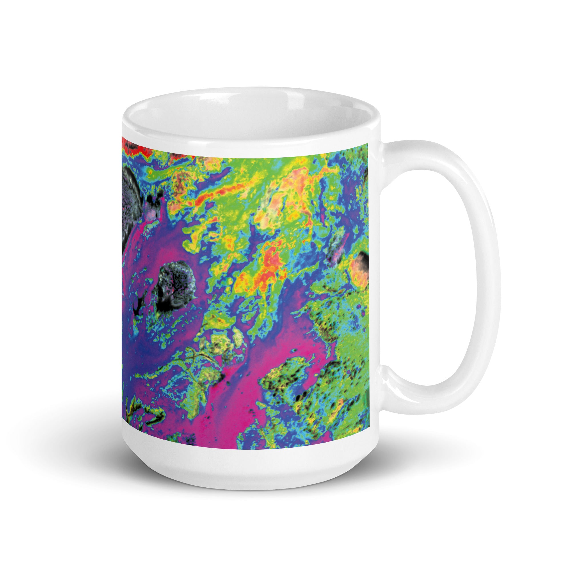 Magenta Neon Abstract Art Ceramic Coffee Mug
