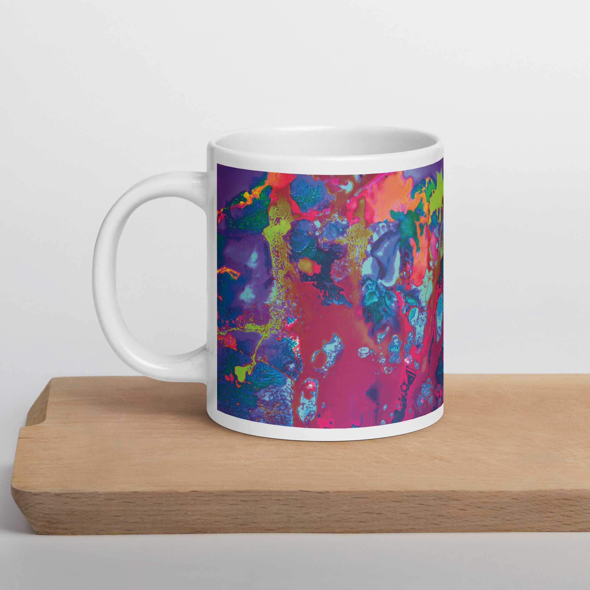 Magenta Colorful Abstract Art Ceramic Coffee Mug